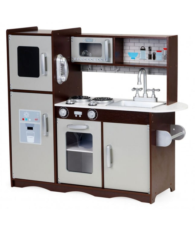 Bucatarie mare din lemn pentru copii cu accesorii Ecotoys 7266