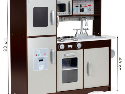 Bucatarie mare din lemn pentru copii cu accesorii Ecotoys 7266