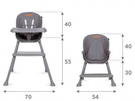 Scaun de masa 4 in 1 Kidwell EATAN Gray