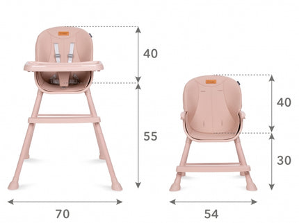 Scaun de masa 4 in 1 Kidwell EATAN Pink