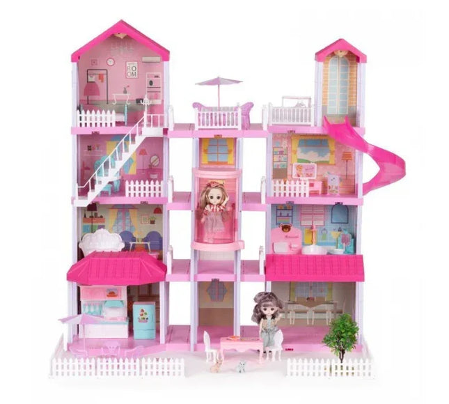 Casuta pentru papusi cu mobilier, gradina si LED-uri Ecotoys HC507637 - Bebeboo - Totul pentru copii. Jucării, Hăinuțe, Perne, Mobilier, Textile