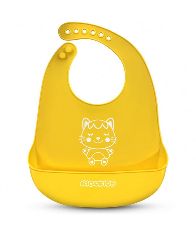 Bavetica din silicon cu buzunar Ricokids 700390 - Galben