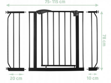 Poarta siguranta 75-115 cm Nukido 718300 - Negru