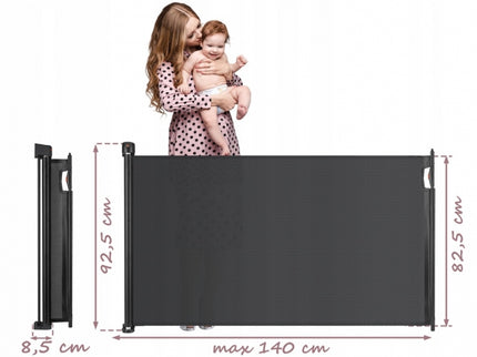 Bariera de protectie pentru scari si usi, 50-140 cm, Nukido 718400 - Negru
