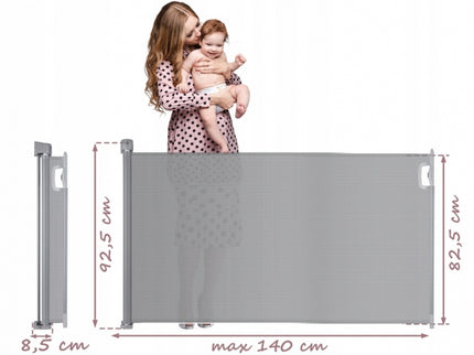 Bariera de protectie pentru scari si usi, 50-140 cm, Nukido 718401 - Gri