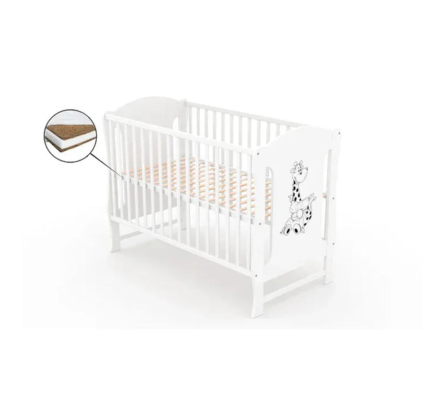 Patut fara sertar VESSANTI Zuza Alb + Saltea Cocos 8 cm - Bebeboo - Totul pentru copii. Jucării, Hăinuțe, Perne, Mobilier, Textile