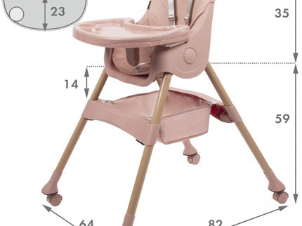 Scaun de masa 2 in 1 Kidwell KARIMI - Roz