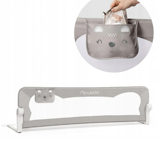 Bariera de protectie pentru pat 150 x 35 x 42 cm Nukido 722200 - Gri