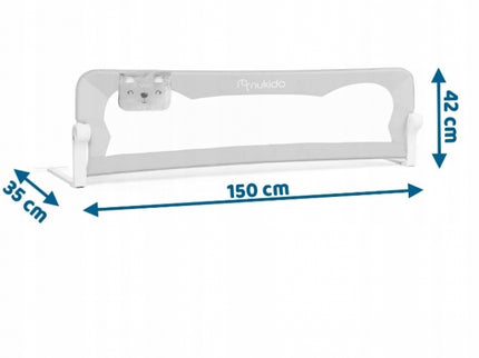 Bariera de protectie pentru pat 150 x 35 x 42 cm Nukido 722200 - Gri