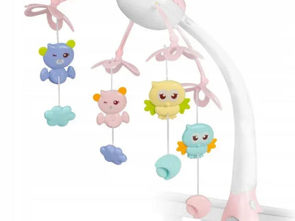Carusel muzical pentru patut cu proiector, sunete si jucarii Ricokids RK-813 - Roz - Bebeboo - Totul pentru copii. Jucării, Hăinuțe, Perne, Mobilier, Textile