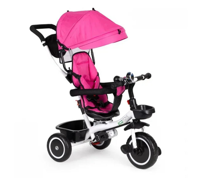 Tricicleta Ecotoys EDIYM-BT-2 - Roz - Bebeboo - Totul pentru copii. Jucării, Hăinuțe, Perne, Mobilier, Textile