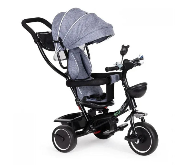 Tricicleta cu sezut rotativ Ecotoys JM-066-9 - Gri - Bebeboo - Totul pentru copii. Jucării, Hăinuțe, Perne, Mobilier, Textile