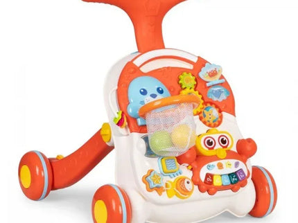 Antemergator educational 2 in 1 Huanger HE0829 - Alb cu rosu - Bebeboo - Totul pentru copii. Jucării, Hăinuțe, Perne, Mobilier, Textile