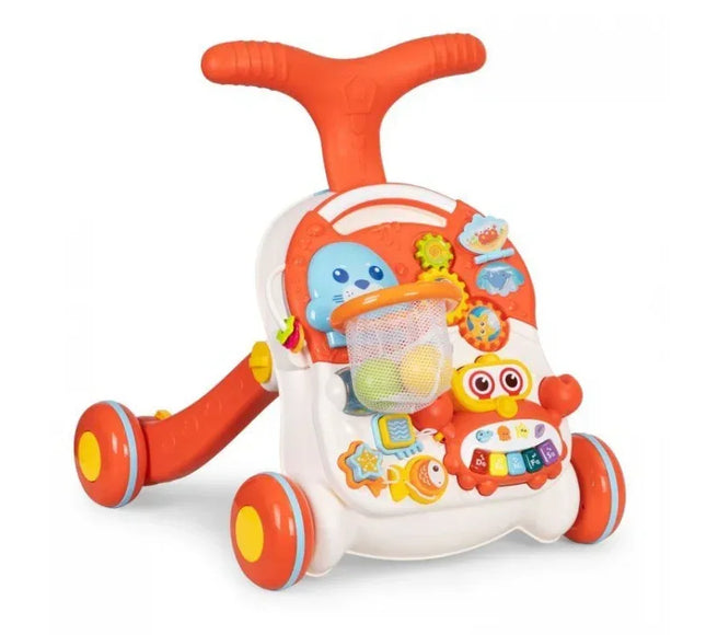 Antemergator educational 2 in 1 Huanger HE0829 - Alb cu rosu - Bebeboo - Totul pentru copii. Jucării, Hăinuțe, Perne, Mobilier, Textile