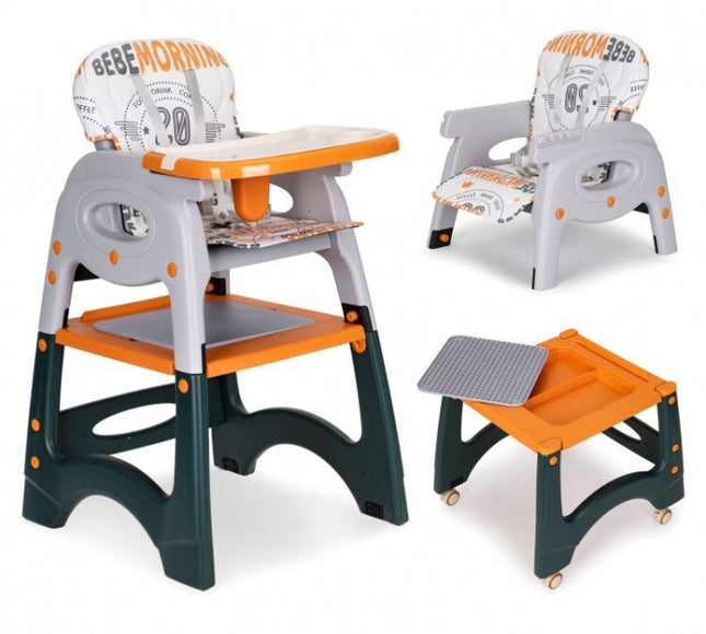 Scaun de masa 2 in 1 pentru copii Ecotoys HA-033 - Portocaliu
