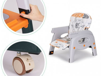 Scaun de masa 2 in 1 pentru copii Ecotoys HA-033 - Portocaliu