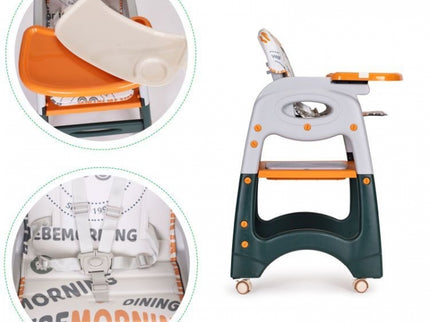 Scaun de masa 2 in 1 pentru copii Ecotoys HA-033 - Portocaliu