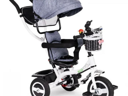 Tricicleta cu sezut rotativ Ecotoys JM-066-9L - Gri - Bebeboo - Totul pentru copii. Jucării, Hăinuțe, Perne, Mobilier, Textile