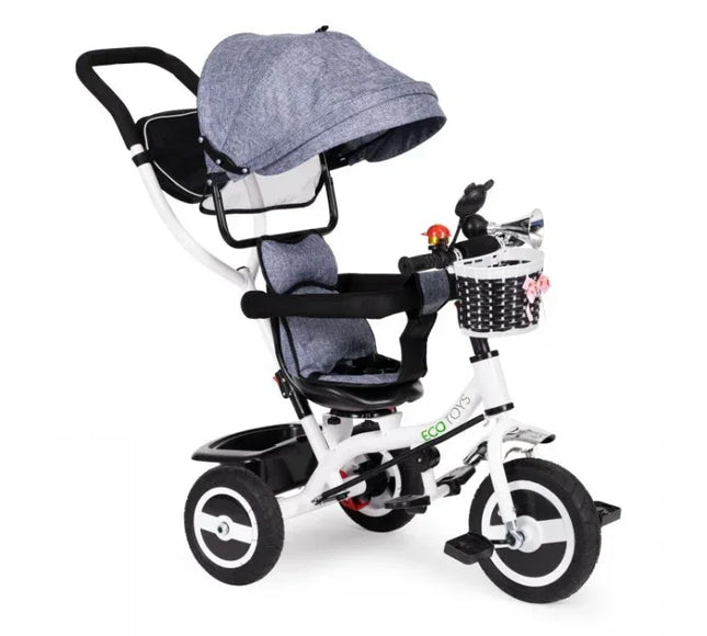 Tricicleta cu sezut rotativ Ecotoys JM-066-9L - Gri - Bebeboo - Totul pentru copii. Jucării, Hăinuțe, Perne, Mobilier, Textile