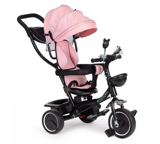 Tricicleta Cu Sezut Rotativ Ecotoys JM-066-9 - Roz - Bebeboo - Totul pentru copii. Jucării, Hăinuțe, Perne, Mobilier, Textile