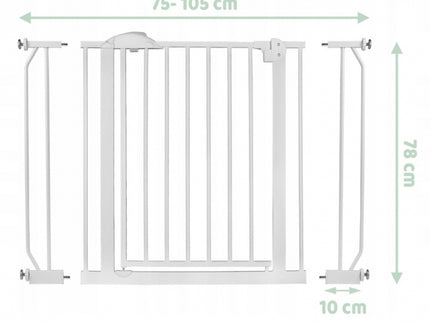Poarta siguranta 75-105 cm Nukido 718100 - Alb