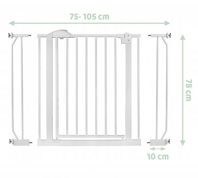 Poarta siguranta 75-105 cm Nukido 718100 - Alb