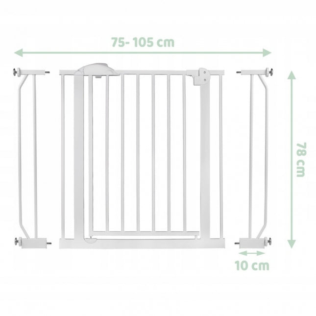 Poarta siguranta 75-105 cm Nukido 718100 - Alb