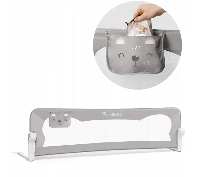 Bariera de protectie pentru pat 180 x 35 x 42 cm Nukido 722400 - Gri - Bebeboo - Totul pentru copii. Jucării, Hăinuțe, Perne, Mobilier, Textile