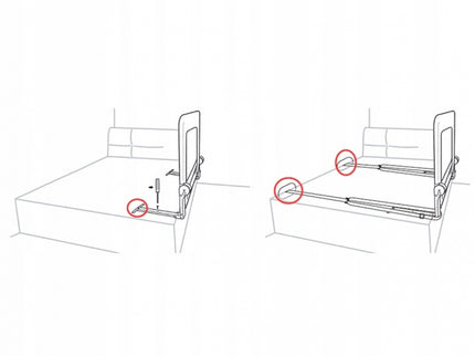 Bariera de protectie pentru pat 180 x 35 x 42 cm Nukido 722400 - Gri