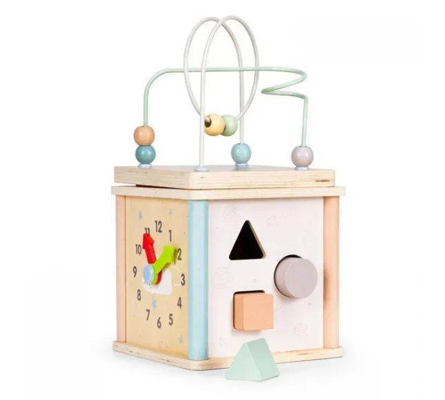 Cub educational din lemn pentru copii Ecotoys 1001 - Bebeboo - Totul pentru copii. Jucării, Hăinuțe, Perne, Mobilier, Textile