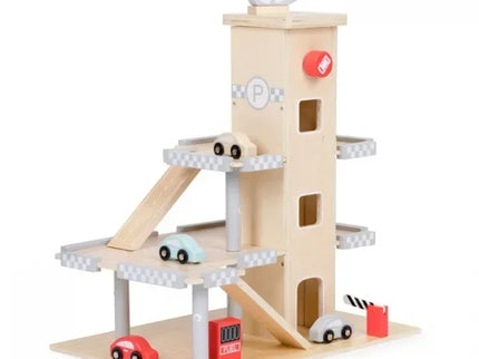 Garaj tip parcare, din lemn, pentru masinute cu lift si masinute Ecotoys W04B047B - Bebeboo - Totul pentru copii. Jucării, Hăinuțe, Perne, Mobilier, Textile