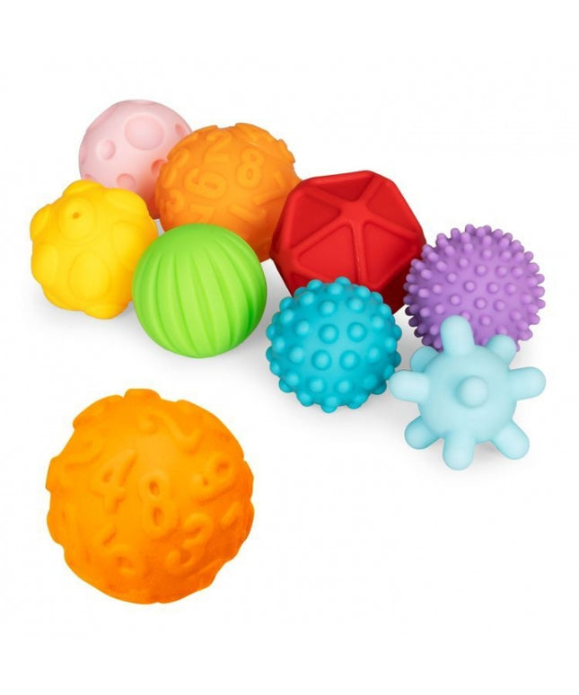 Set de 8 mingi senzoriale din cauciuc moale pentru copii Huanger HE0235