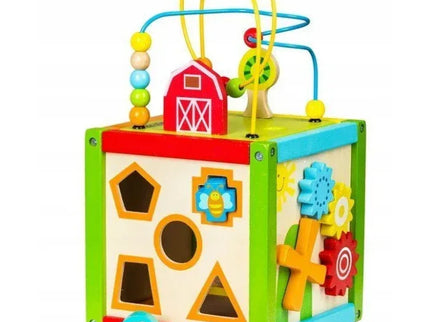 Cub educational din lemn 1004P Ecotoys - Bebeboo - Totul pentru copii. Jucării, Hăinuțe, Perne, Mobilier, Textile