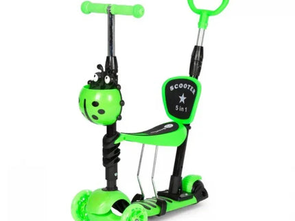 Trotineta 5 in 1 cu sezut si 3 roti cu LED Ecotoys YM-SW-6 - Verde - Bebeboo - Totul pentru copii. Jucării, Hăinuțe, Perne, Mobilier, Textile