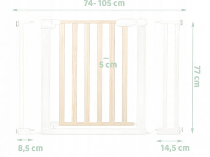 Poarta siguranta 74 - 105 cm Nukido 718500 - Metal + Lemn