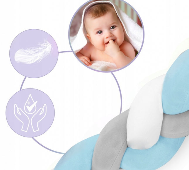 Protectie laterala pentru patut, impletita, 2 m, Ricokids 722001 - Albastru