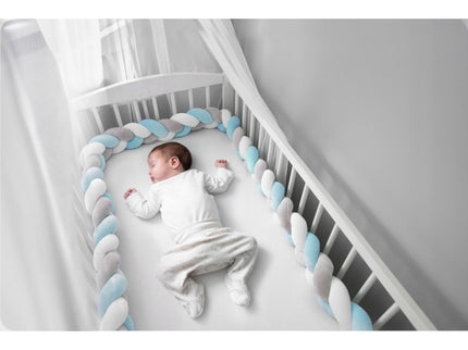Protectie laterala pentru patut, impletita, 2 m, Ricokids 722001 - Albastru