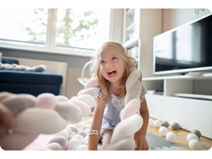 Protectie laterala pentru patut, impletita, 2 m, Ricokids 722003 - Roz