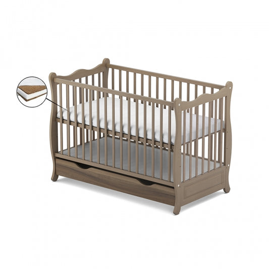 Patut cu sertar VESSANTI SOPHIE - Maro + Saltea Cocos 10 cm