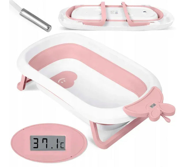 Cadita de baie cu dop de scurgere si termometru Ricokids RK-282 - Roz - Bebeboo - Totul pentru copii. Jucării, Hăinuțe, Perne, Mobilier, Textile