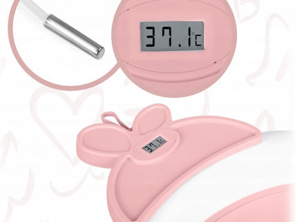 Cadita de baie cu dop de scurgere si termometru Ricokids RK-282 - Roz