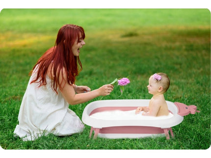 Cadita de baie cu dop de scurgere si termometru Ricokids RK-282 - Roz