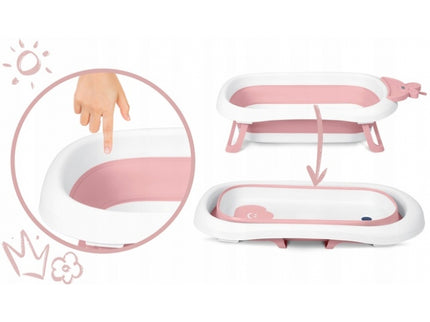Cadita de baie cu dop de scurgere si termometru Ricokids RK-282 - Roz