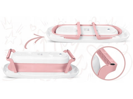 Cadita de baie cu dop de scurgere si termometru Ricokids RK-282 - Roz