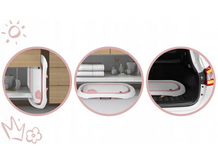 Cadita de baie cu dop de scurgere si termometru Ricokids RK-282 - Roz