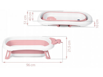 Cadita de baie cu dop de scurgere si termometru Ricokids RK-282 - Roz