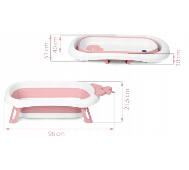 Cadita de baie cu dop de scurgere si termometru Ricokids RK-282 - Roz
