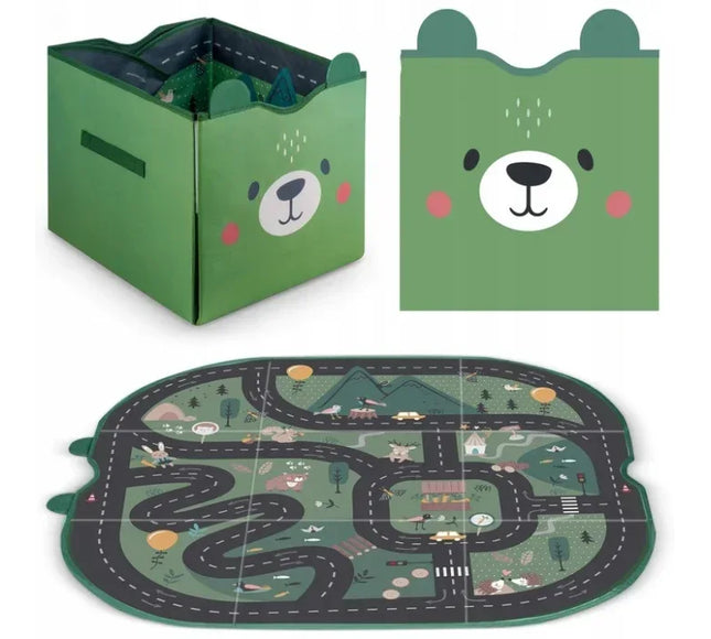Cos de depozitare 2 in 1 cu salteluta de joaca pentru copii Nukido - Verde - Bebeboo - Totul pentru copii. Jucării, Hăinuțe, Perne, Mobilier, Textile