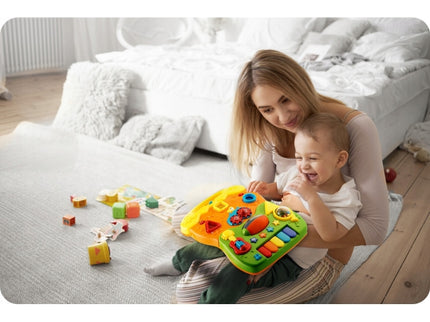 Antemergator 2 in 1 cu diverse activitati si muzica Ricokids RK-744 - Alb