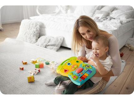 Antemergator 2 in 1 cu diverse activitati si muzica Ricokids RK-744 - Turcoaz